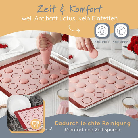 Silikon Macaronsmatte «rot» - Backefix