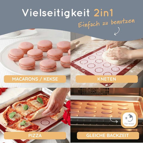 Silikon Macaronsmatte «rot» - Backefix