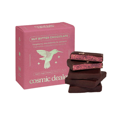 4 pralines au beurre de noix «Framboise & Sarrasin» - Cosmic Dealer