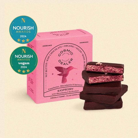 4 nut butter pralines «Raspberry & Buckwheat» - Cosmic Dealer