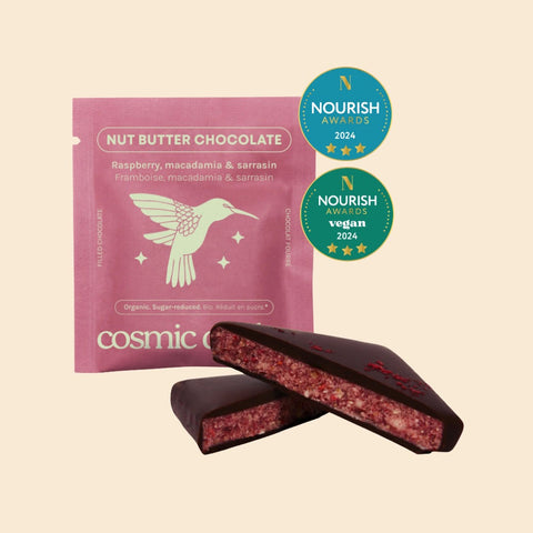4 nut butter pralines «Raspberry & Buckwheat» - Cosmic Dealer