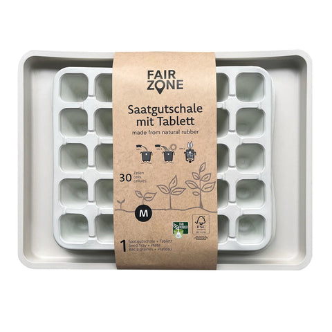 Saatgutschale weiss mit Tablett M - Fair Zone