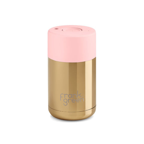 Stainless steel vacuum flask, 295ml «Gold Chrome Blushed» - Frank Green