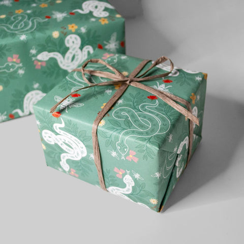 sustainable wrapping paper «Snake» - the sage