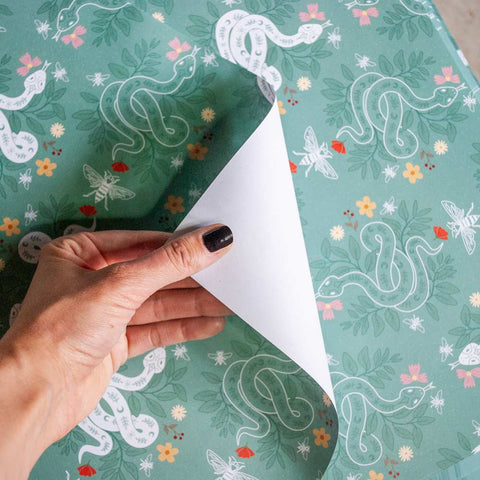 sustainable wrapping paper «Snake» - the sage