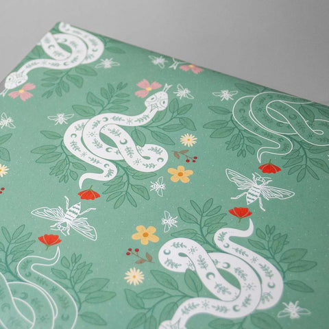 sustainable wrapping paper «Snake» - the sage