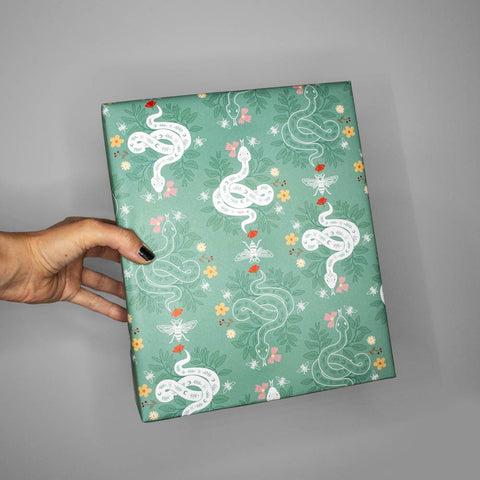 sustainable wrapping paper «Snake» - the sage