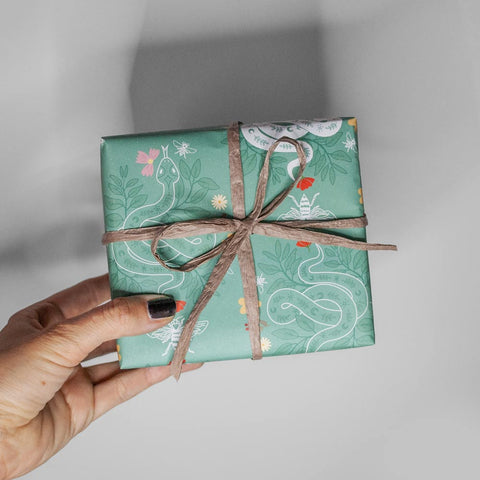 sustainable wrapping paper «Snake» - the sage