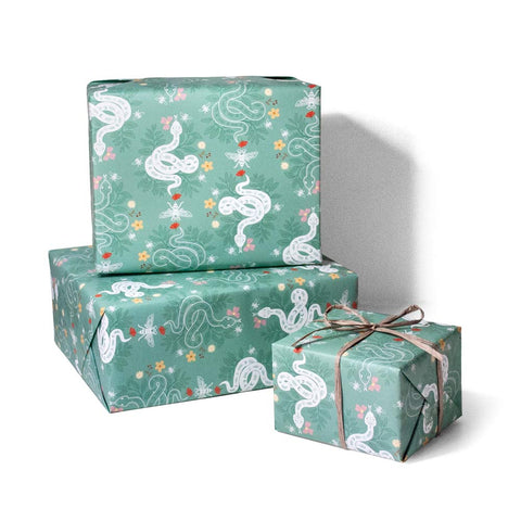 sustainable wrapping paper «Snake» - the sage