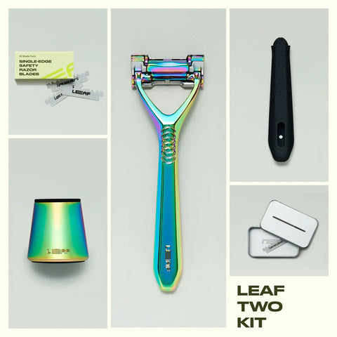 Razors with Pivoting Head "Leaf Two - Kit" - Leaf Shave
