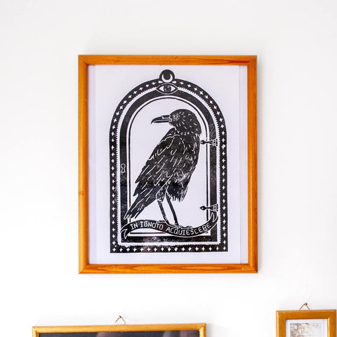 Linocut print "in ignoto acquiscere" - MAHŌ MORI
