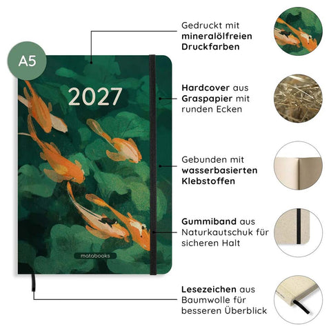 Jahresplaner A5 «Samaya 2027 - Pond Green» - Matabooks