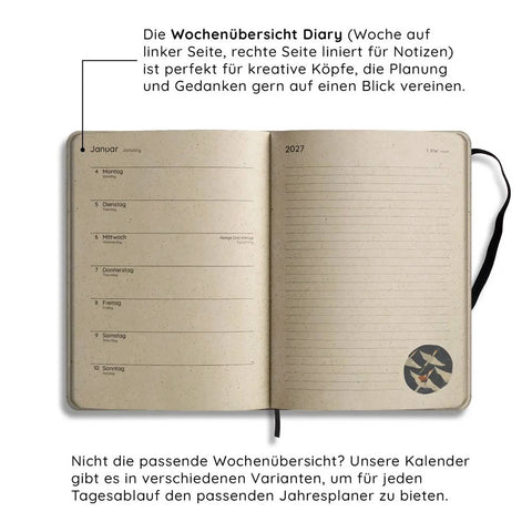 Jahresplaner A5 «Samaya 2027 - Pond Green» - Matabooks