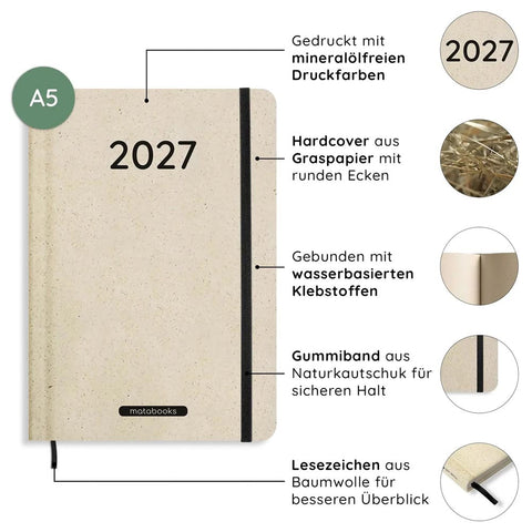Jahresplaner A5 «Samaya 2027 - Nature M» - Matabooks