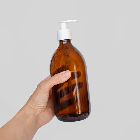 Pump Bottle Glass 500ml, white - the sage