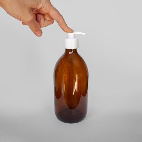 Pump Bottle Glass 500ml, white - the sage