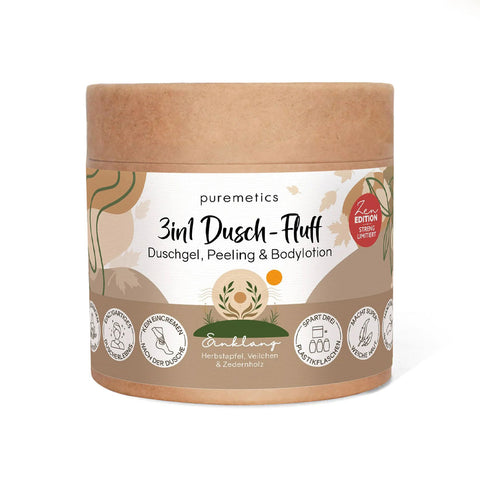 3in1 Dusch-Fluff «Einklang - Herbstapfel, Veilchen & Zedernhol» - Puremetics