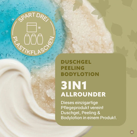 3in1 Dusch-Fluff «Einklang - Herbstapfel, Veilchen & Zedernhol» - Puremetics
