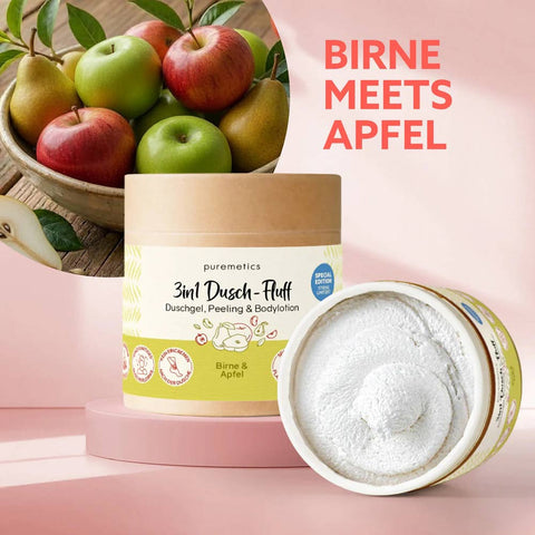 3-in-1 Shower Fluff "Pear & Apple" - Puremetics