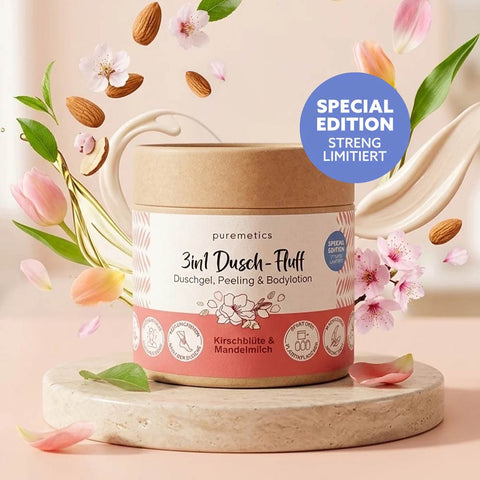 3in1 Dusch-Fluff «Kirschblüte & Mandelmilch» - Puremetics