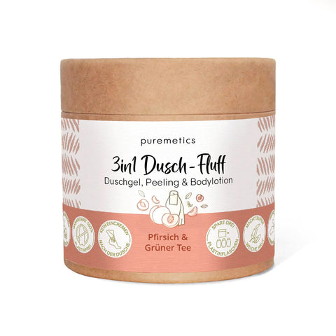 3in1 Dusch-Fluff «Pfirsich & Grüner Tee» - Puremetics
