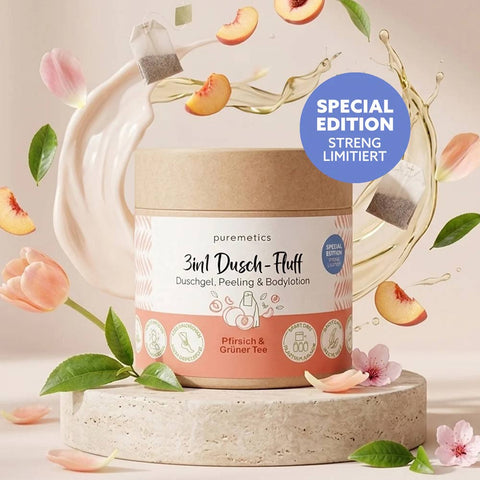 3in1 Dusch-Fluff «Pfirsich & Grüner Tee» - Puremetics