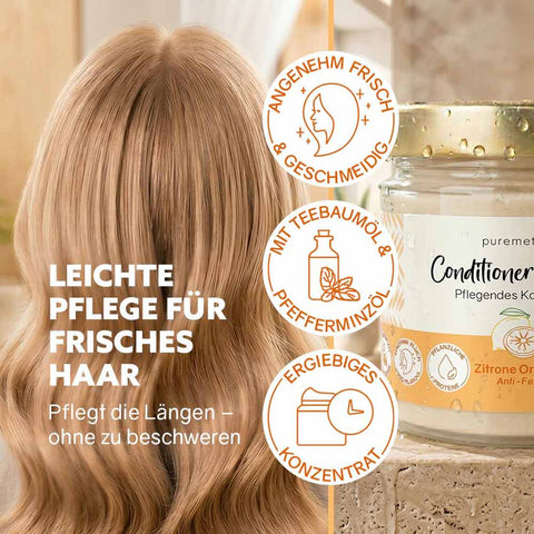 Crème Démêlante «Citron Orange - Anti-gras» - Puremetics