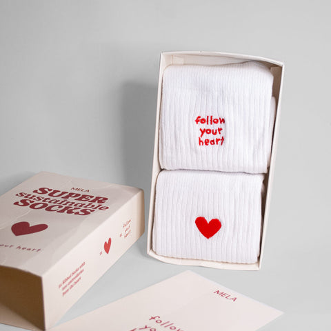 Gerippte Socken 2 Paare «Follow Your Heart» «Zweite Chance» - MELA WEAR