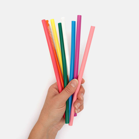 Silicone drinking straws pack of 8 - The Silicone Straw Company