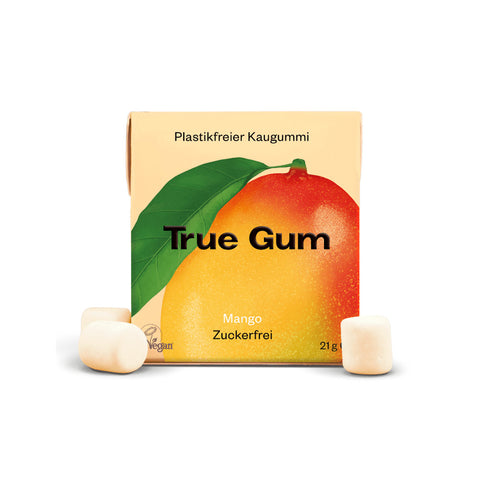 vegane und plastikfreie Kaugummis, Mango Geschmack, True Gum