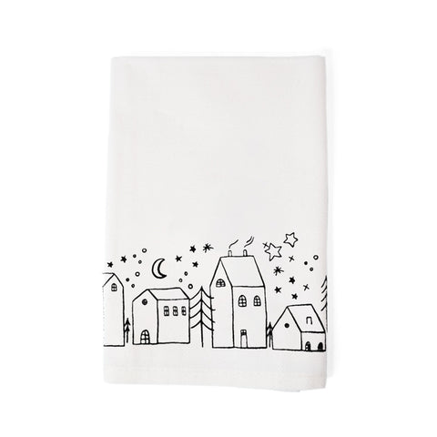 Cloth napkins «Winter Village» set of 2 - Your Green Kitchen
