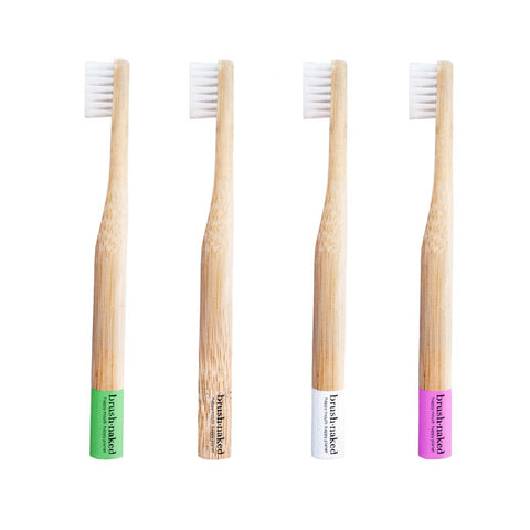 Bamboo Toothbrushes for Kids 4-Pack - Brush Naked