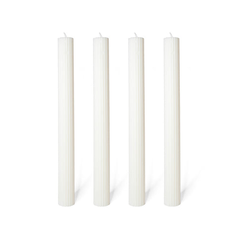 Rapeseed wax table candles ribbed set of 4