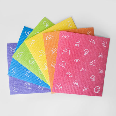 Sponge cloths, set of 6 «Rainbow» - the sage