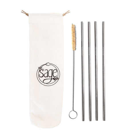Stainless steel drinking straws - the sage
