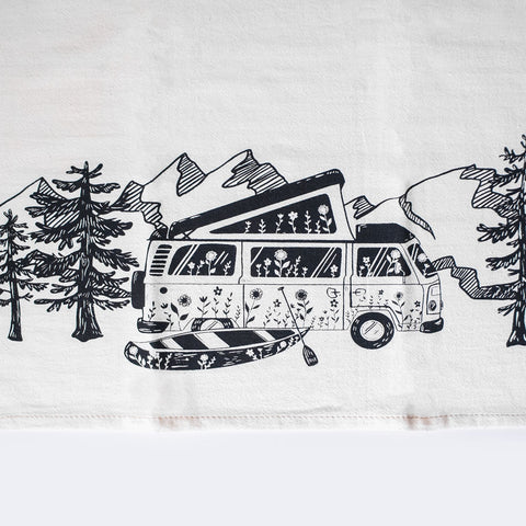 «Camping» tea towel - Your Green Kitchen